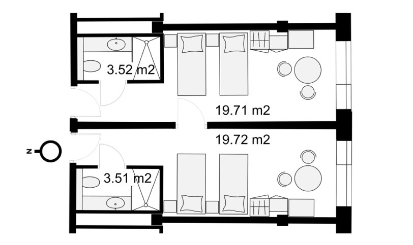 Apartament 2-pokojowy 46,46 m2